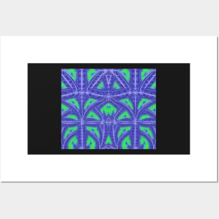 Sapphire Blue Aesthetic - Blue Fractals Abstract Pattern Posters and Art